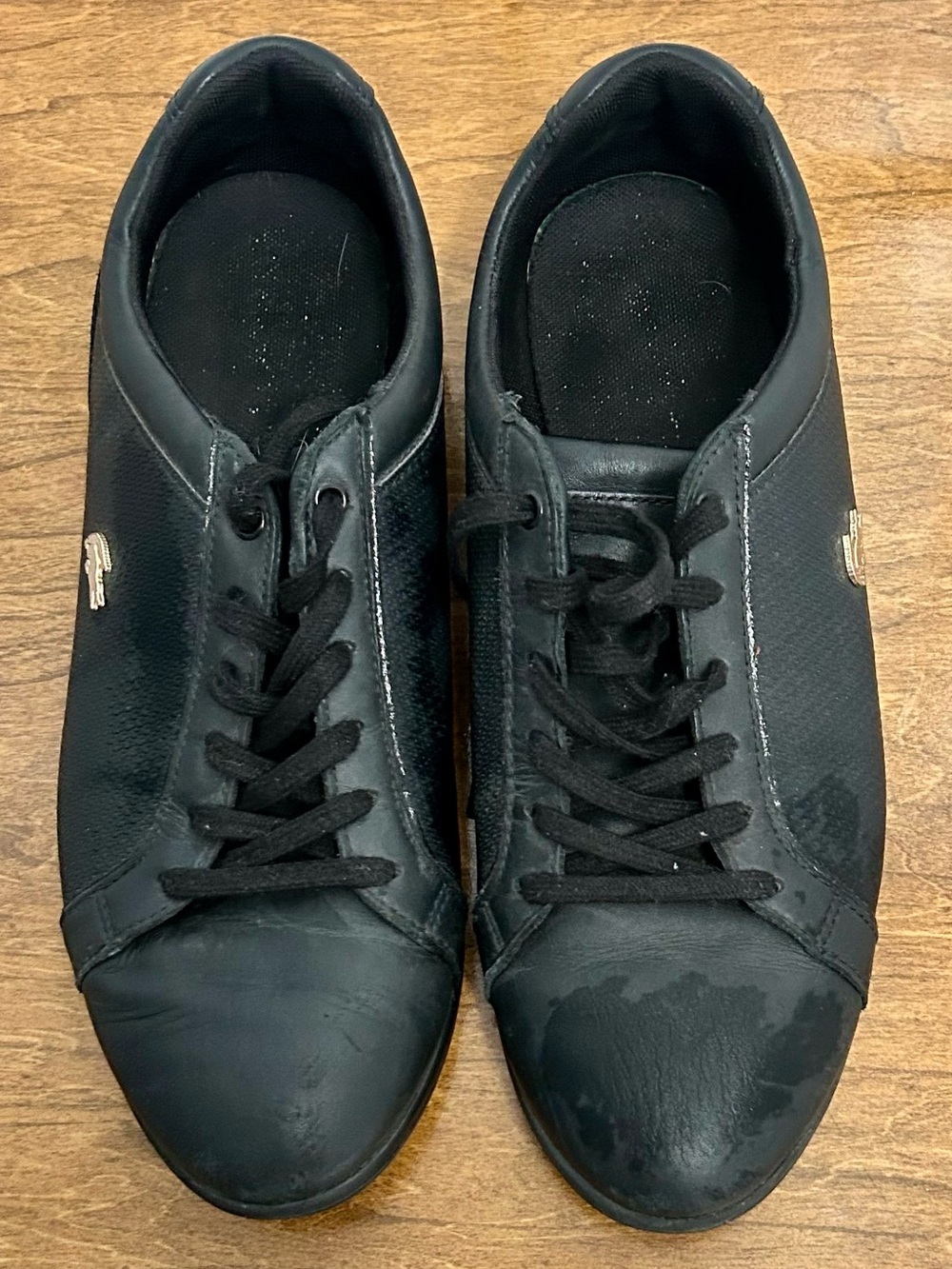 Lacoste Black Leather Sneakers size 8